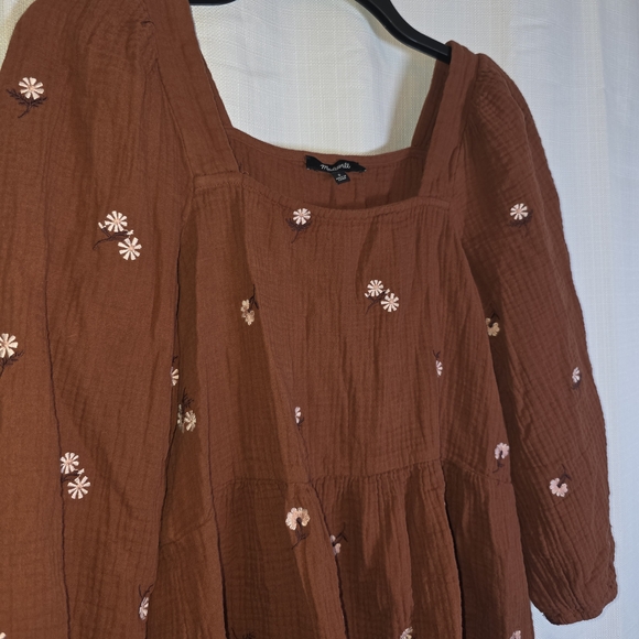 Madewell Women's Floral Embroidered Puff-Sleeve Small  ($82) - Picture 2 of 9